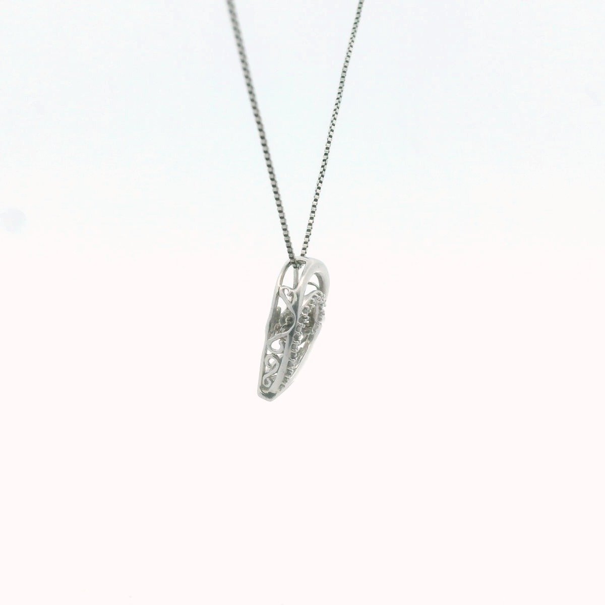 Sterling Silver Diamond Heart Necklace