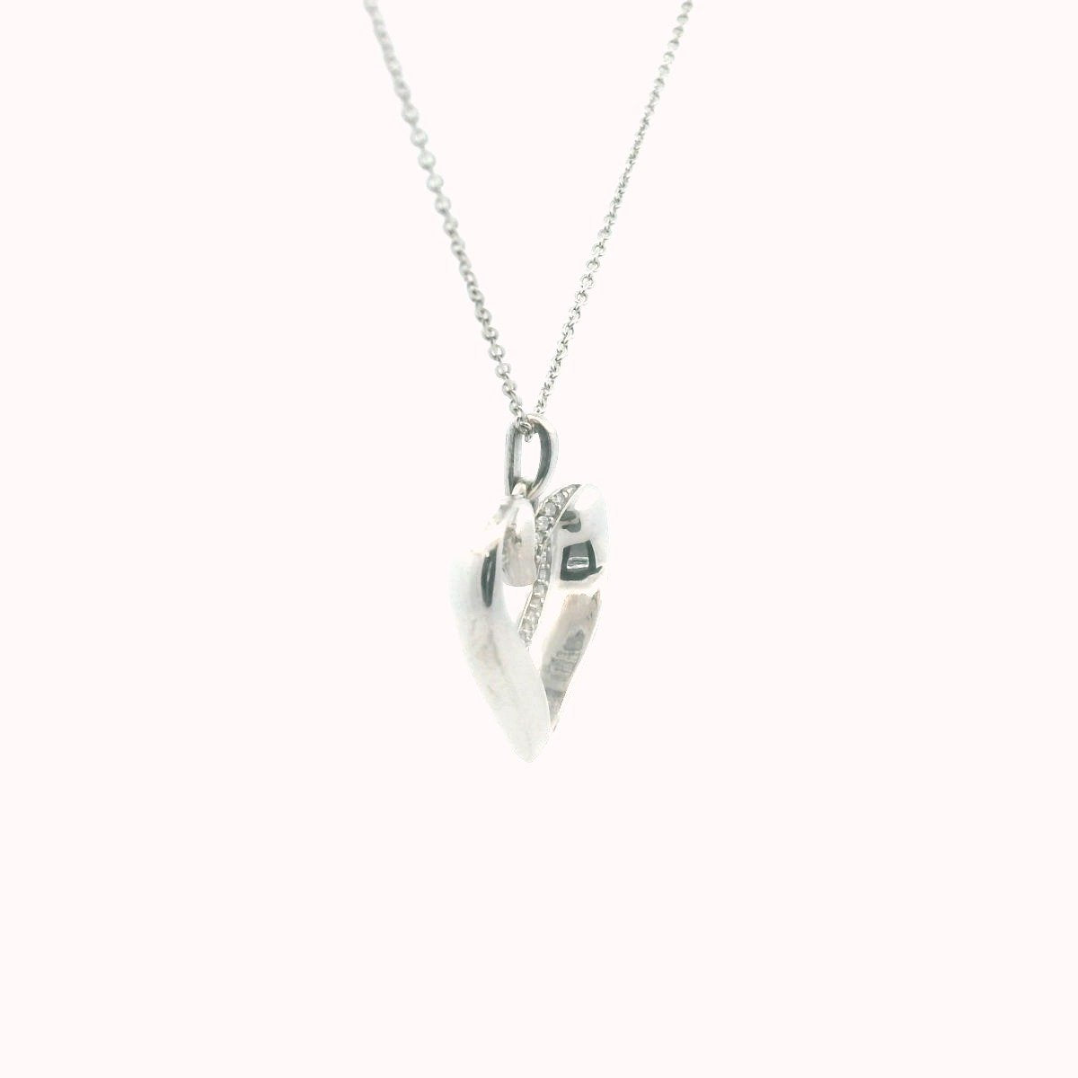 Sterling Silver Diamond Heart Pendant Necklace
