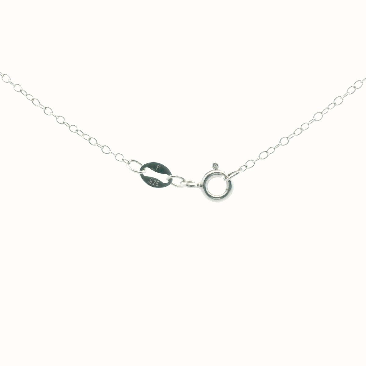 Sterling Silver White & Enhanced Blue Diamond Wave Pendant Necklace
