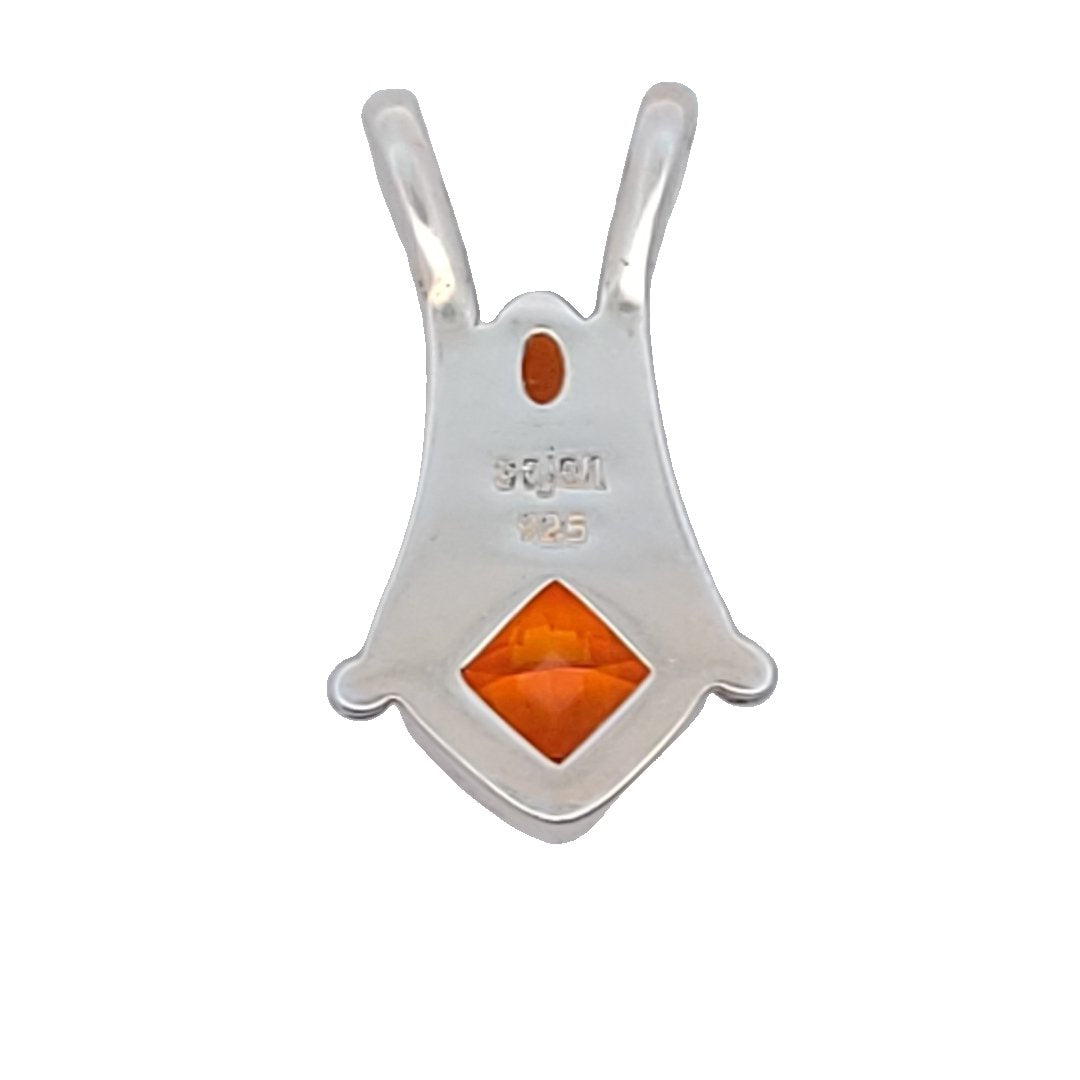 Sajen Sterling Silver Garnet & Mystic Quartz Pendant