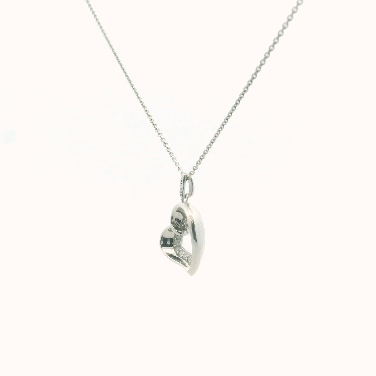 Sterling Silver Diamond Heart Necklace