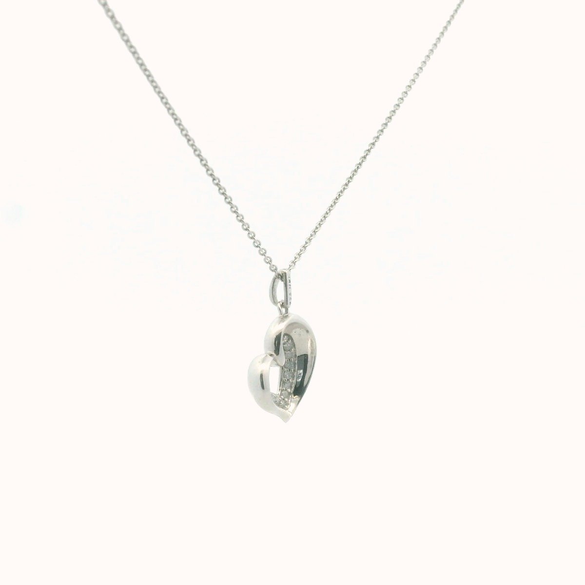 Sterling Silver Diamond Heart Necklace