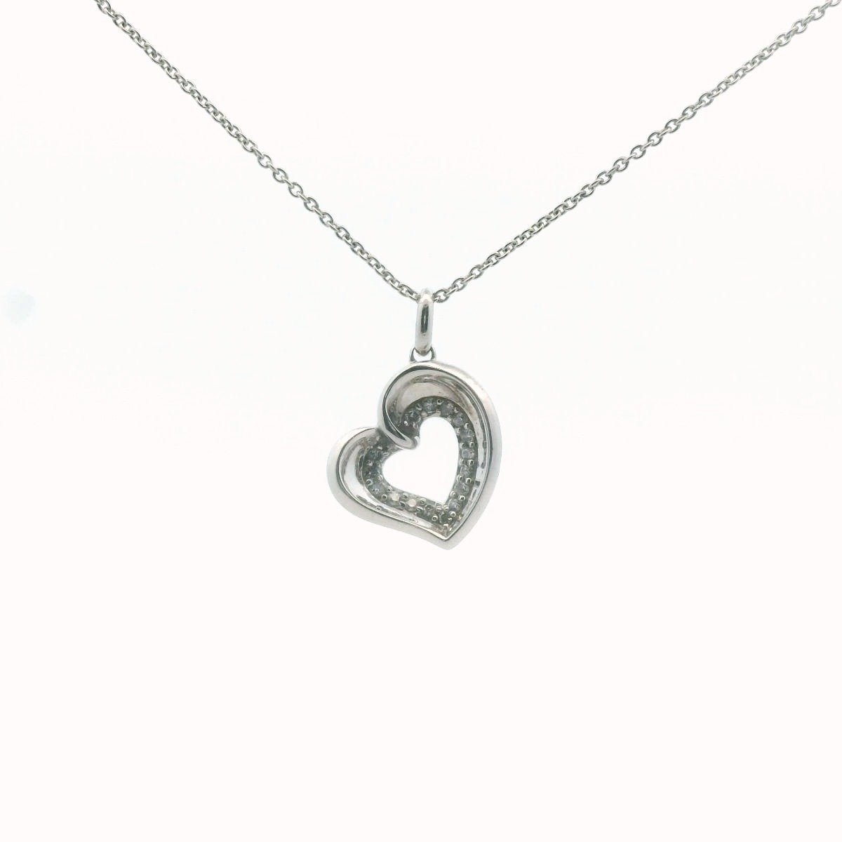 Sterling Silver Diamond Heart Pendant Necklace