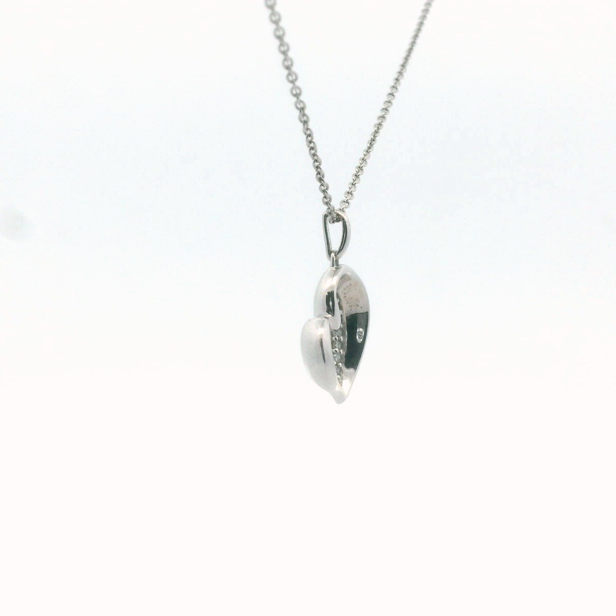Sterling Silver Diamond Heart Pendant Necklace