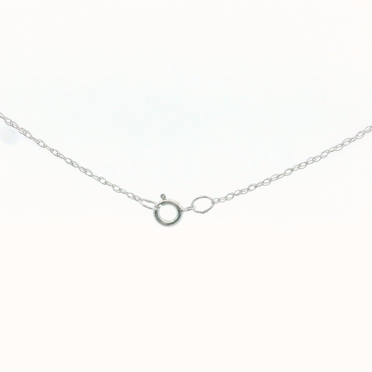 10K White Gold Diamond & Sapphire High Heel Pendant Necklace