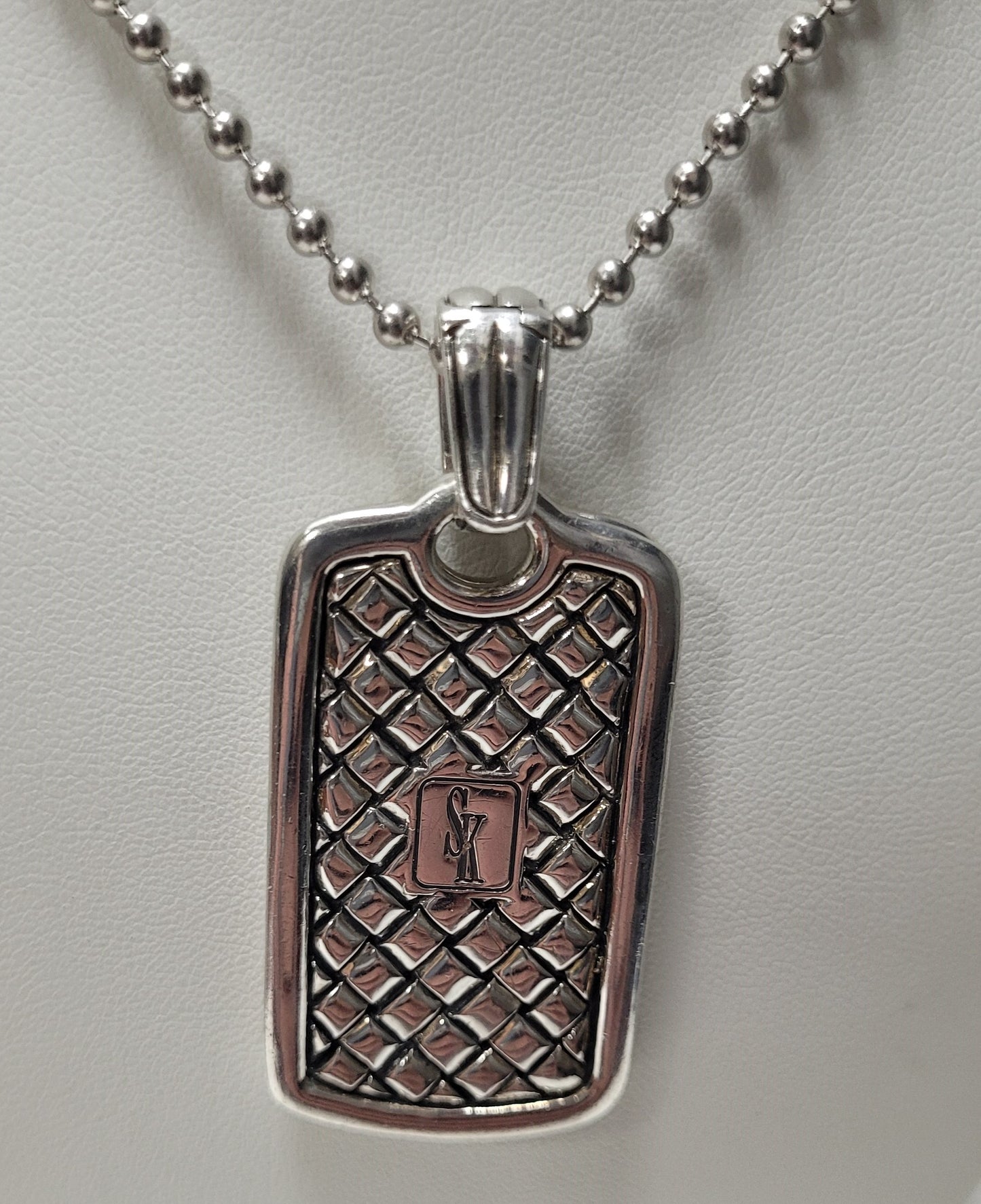 Scott Kay Sterling Silver Dog Tags Ball Chain Necklace