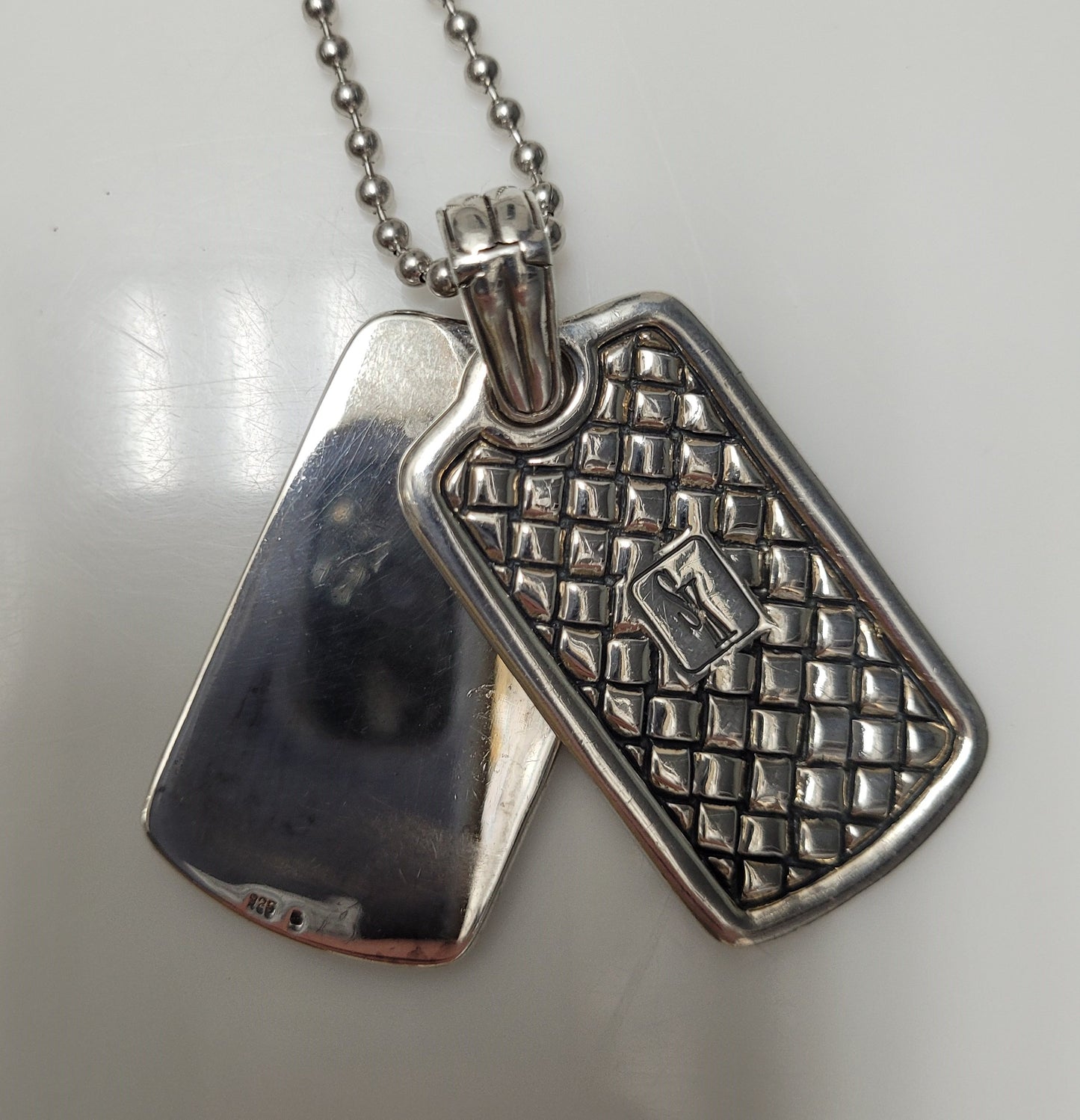 Scott Kay Sterling Silver Dog Tags Ball Chain Necklace