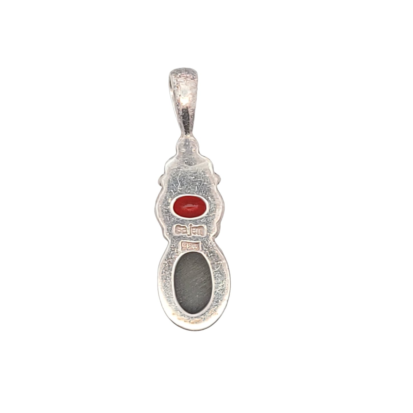 Sajen Sterling Silver Ammolite Doublet & Fire Opal Pendant