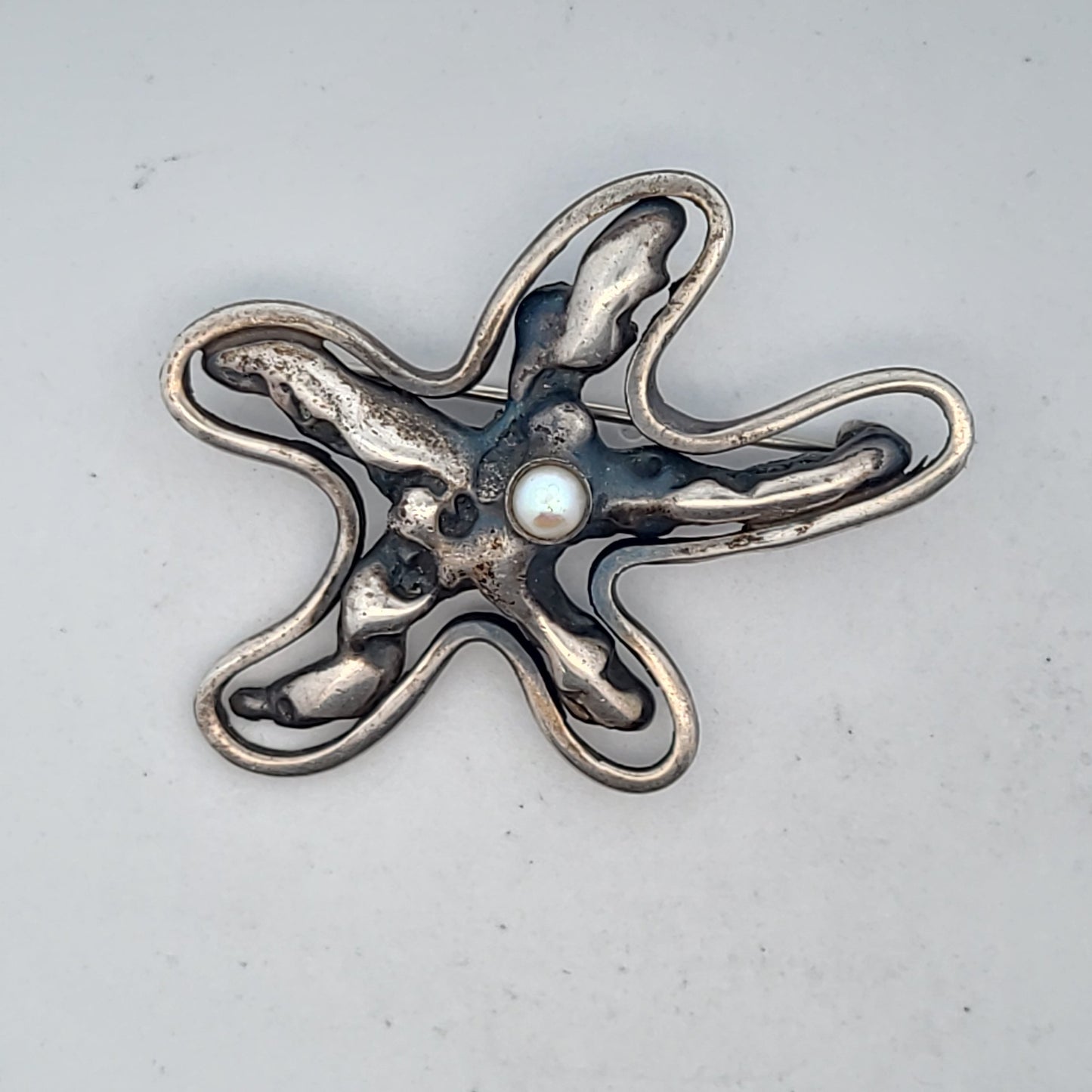 Vintage Maxwell Chayat 1950s Sterling Silver Modernist Brooch