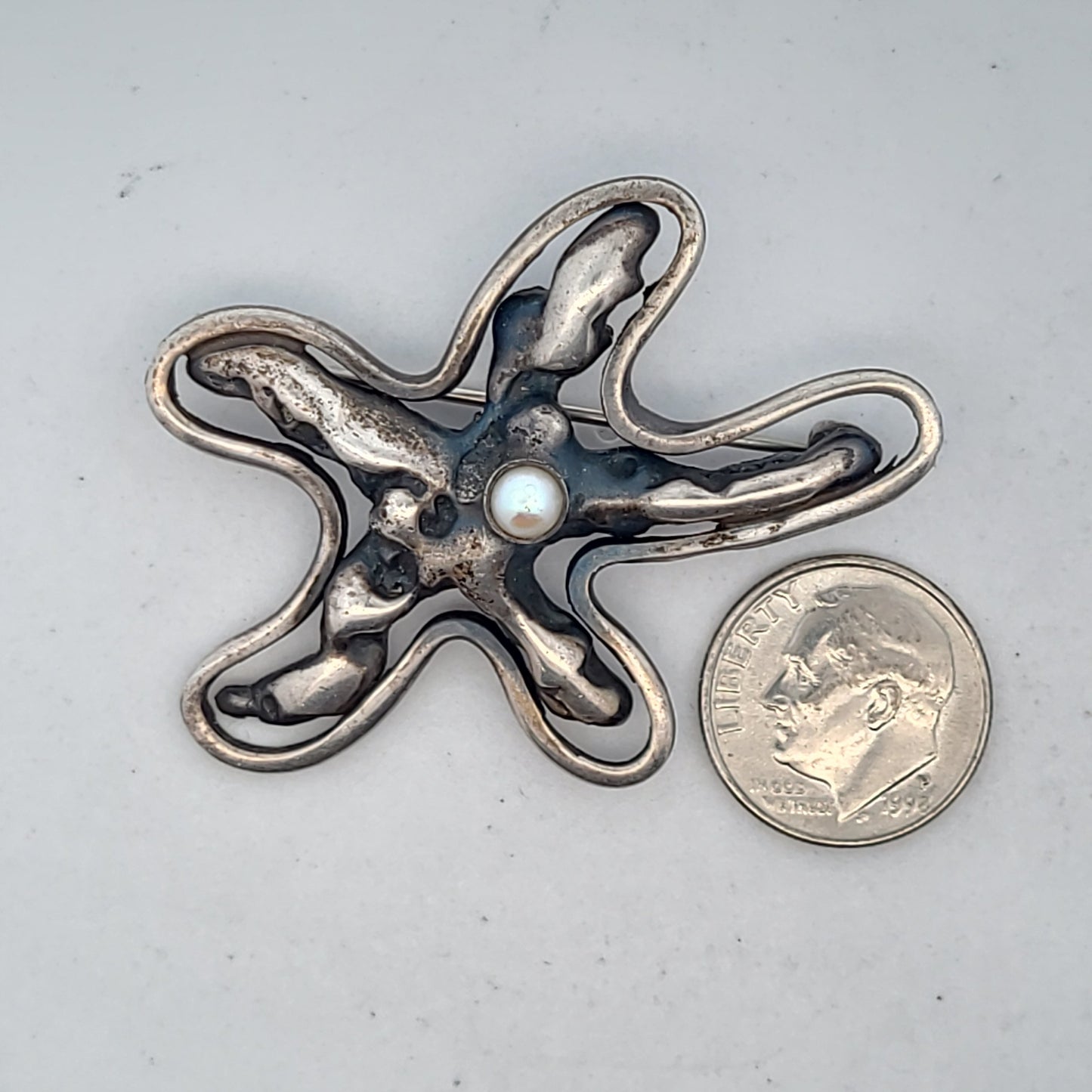 Vintage Maxwell Chayat 1950s Sterling Silver Modernist Brooch