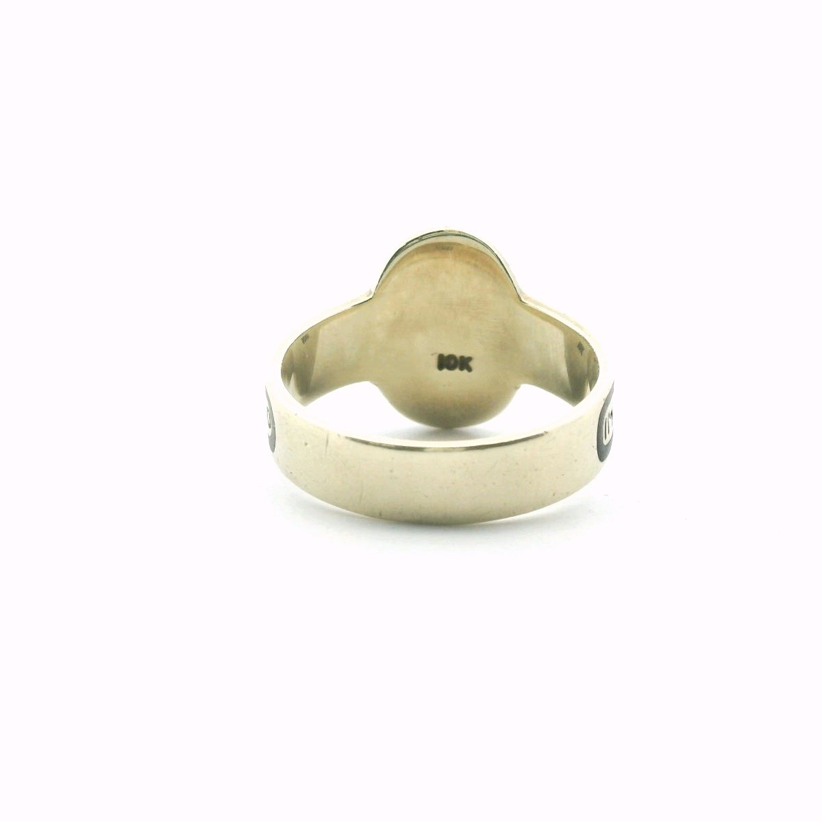 Vintage La Gorona Tobaco 10K Yellow Gold Enamel Cigar Band Ring