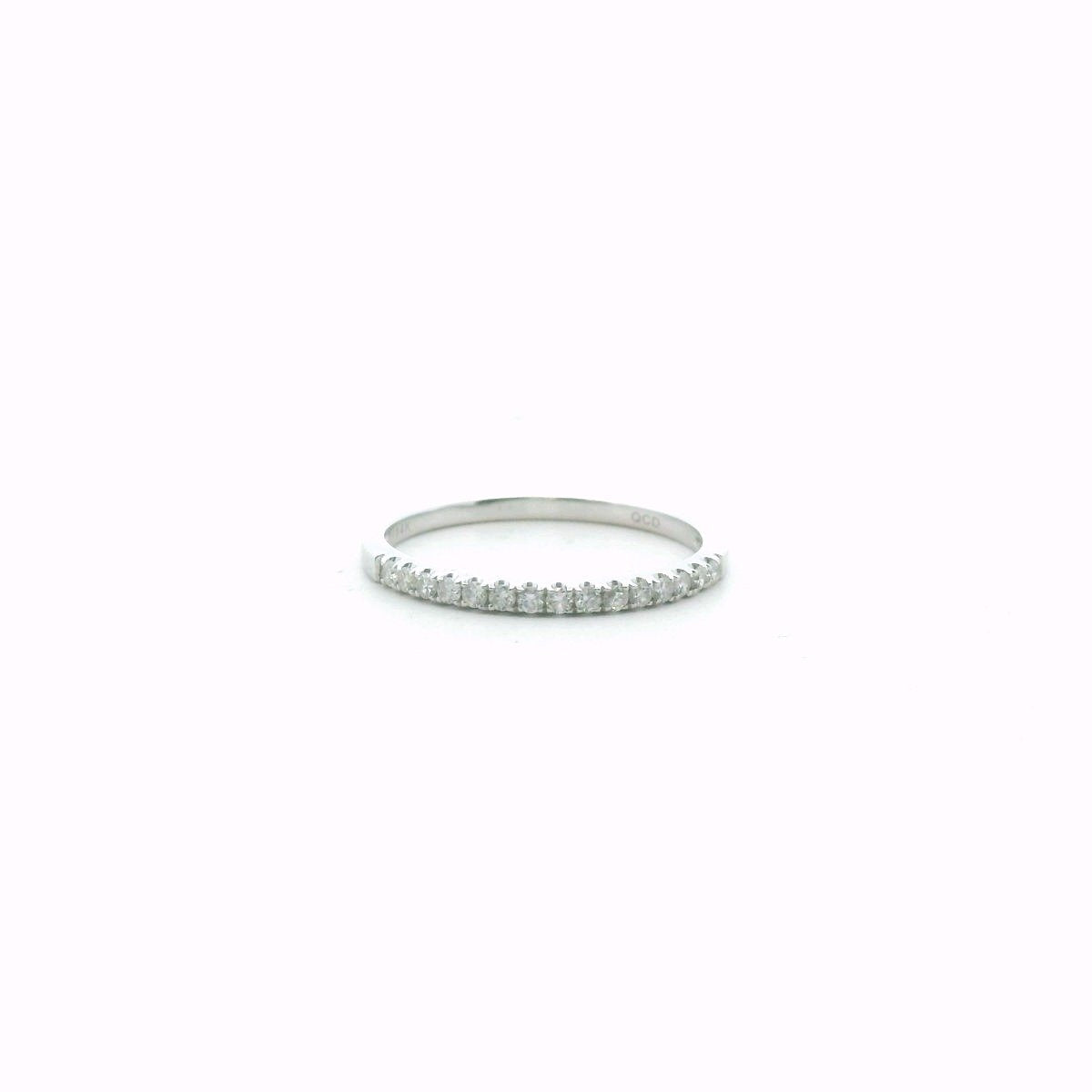 14K White Gold Diamond Stackable Wedding Band