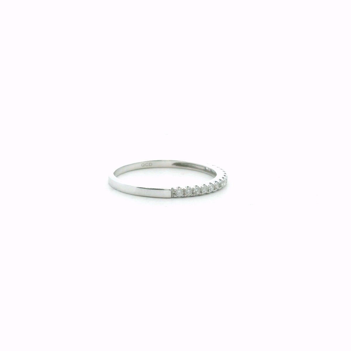 14K White Gold Diamond Stackable Wedding Band