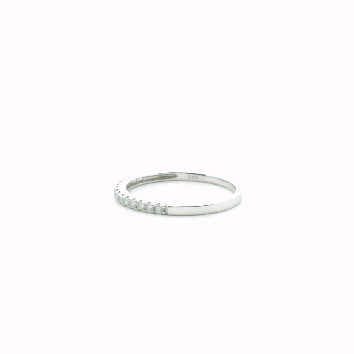 14K White Gold Diamond Stackable Wedding Band
