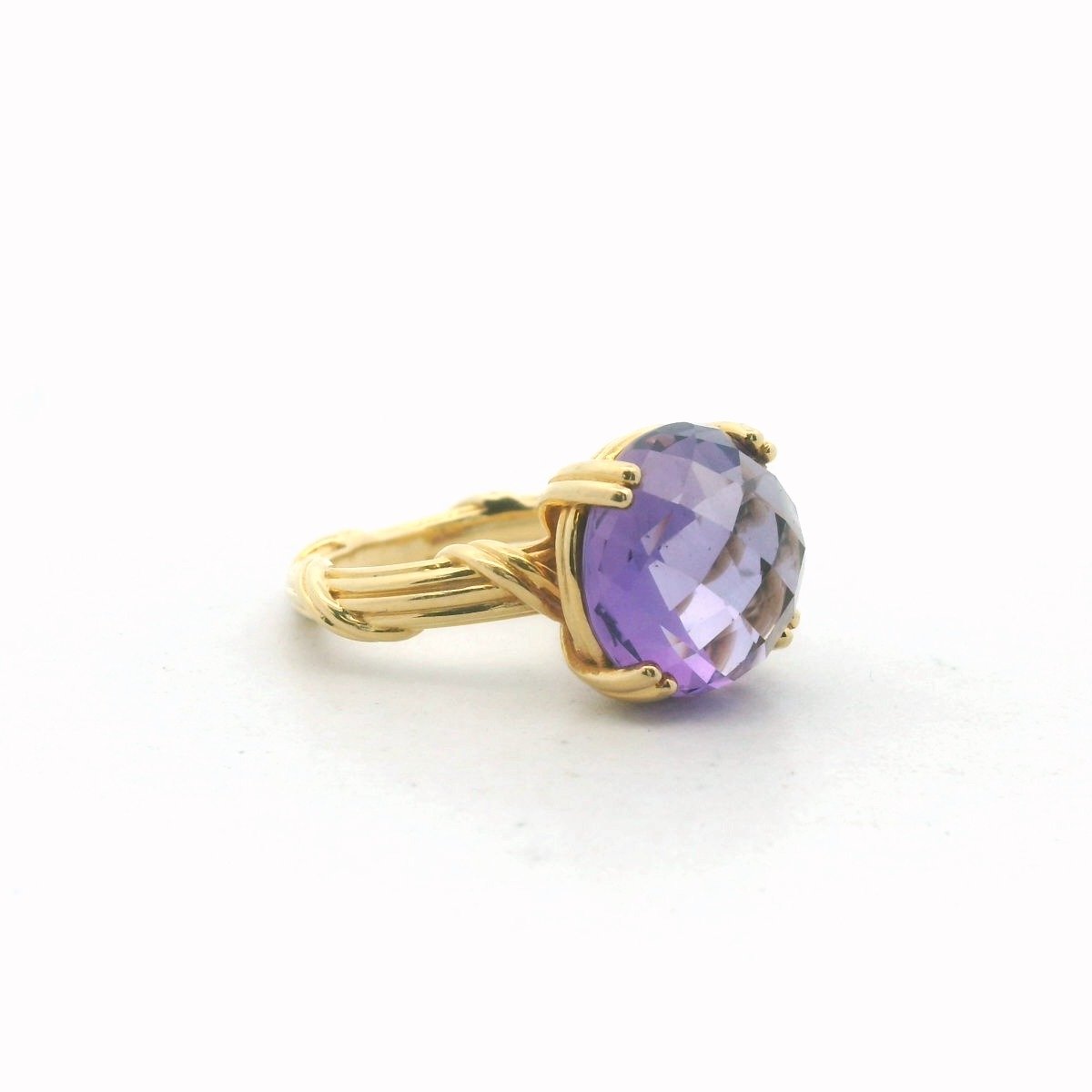 Peter Thomas Roth 18K Yellow Gold Amethyst Ribbon & Reed Ring