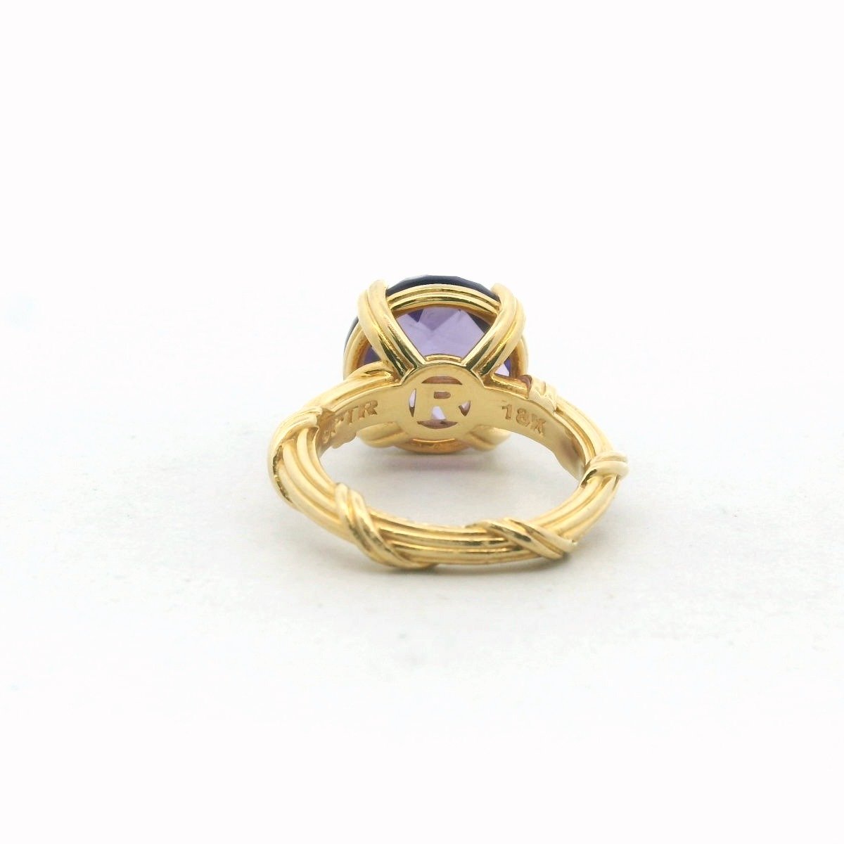 Peter Thomas Roth 18K Yellow Gold Amethyst Ribbon & Reed Ring