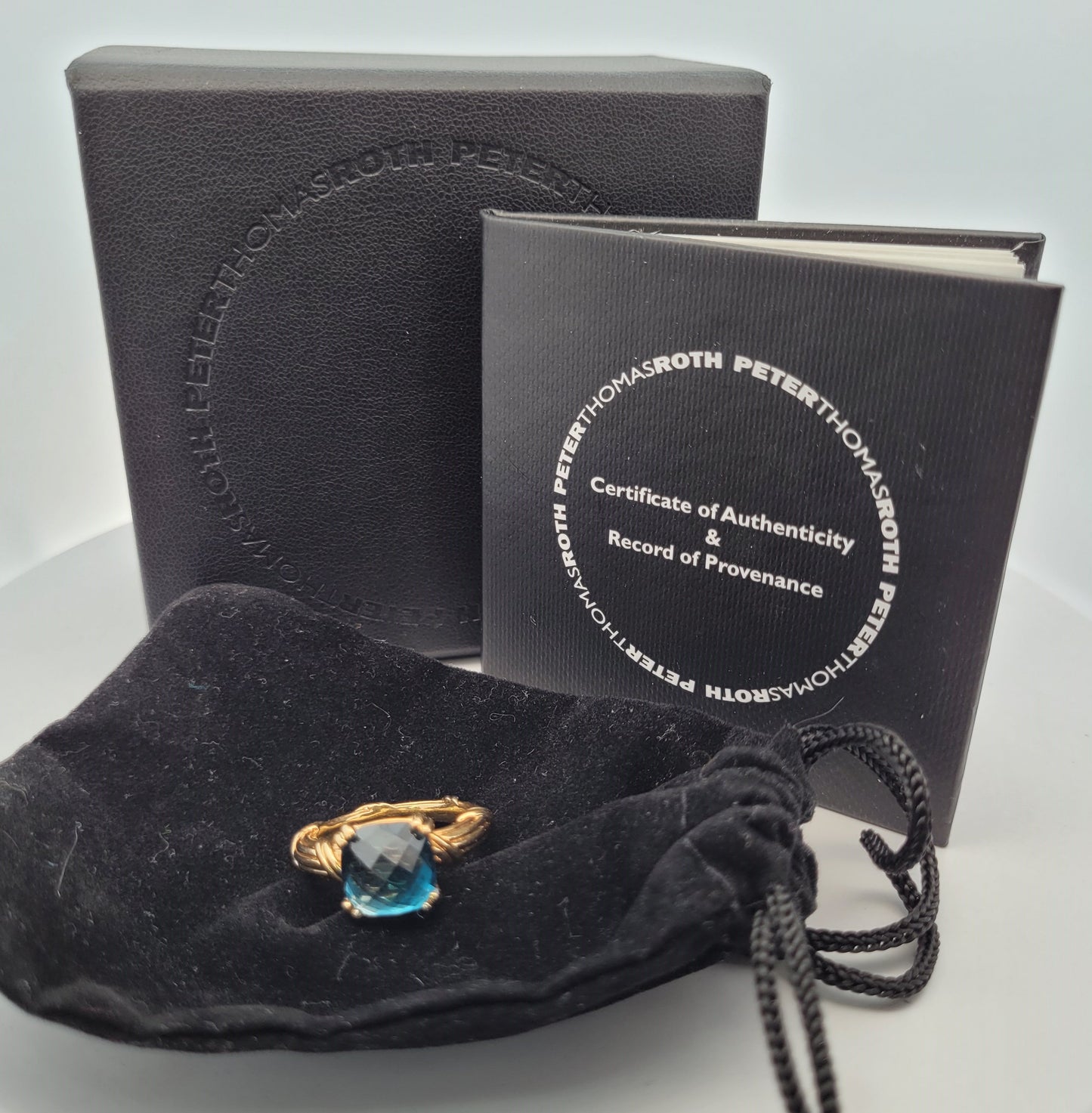 Peter Thomas Roth 18K Yellow Gold London Blue Topaz Ribbon & Reed Ring