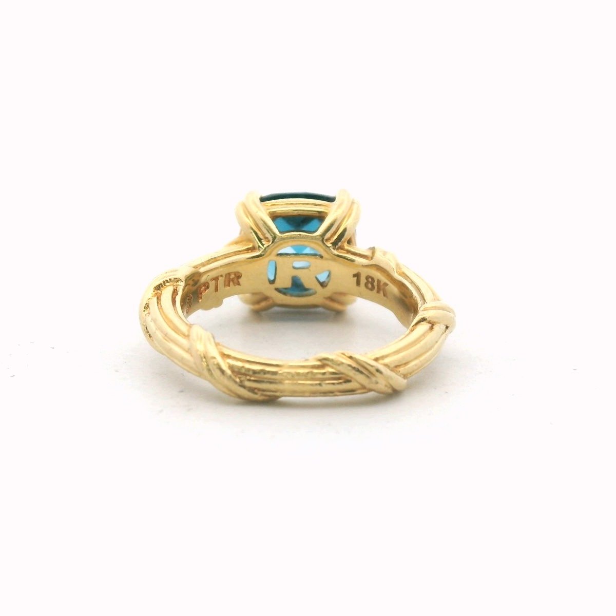 Peter Thomas Roth 18K Yellow Gold London Blue Topaz Ribbon & Reed Ring