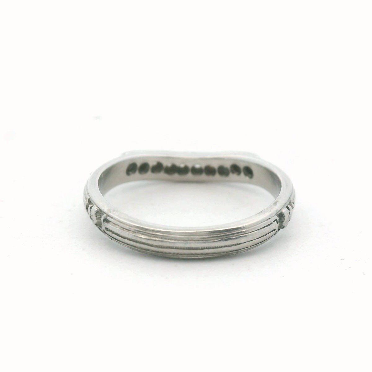 Antique Palladium Diamond Orange Blossom Wedding Band