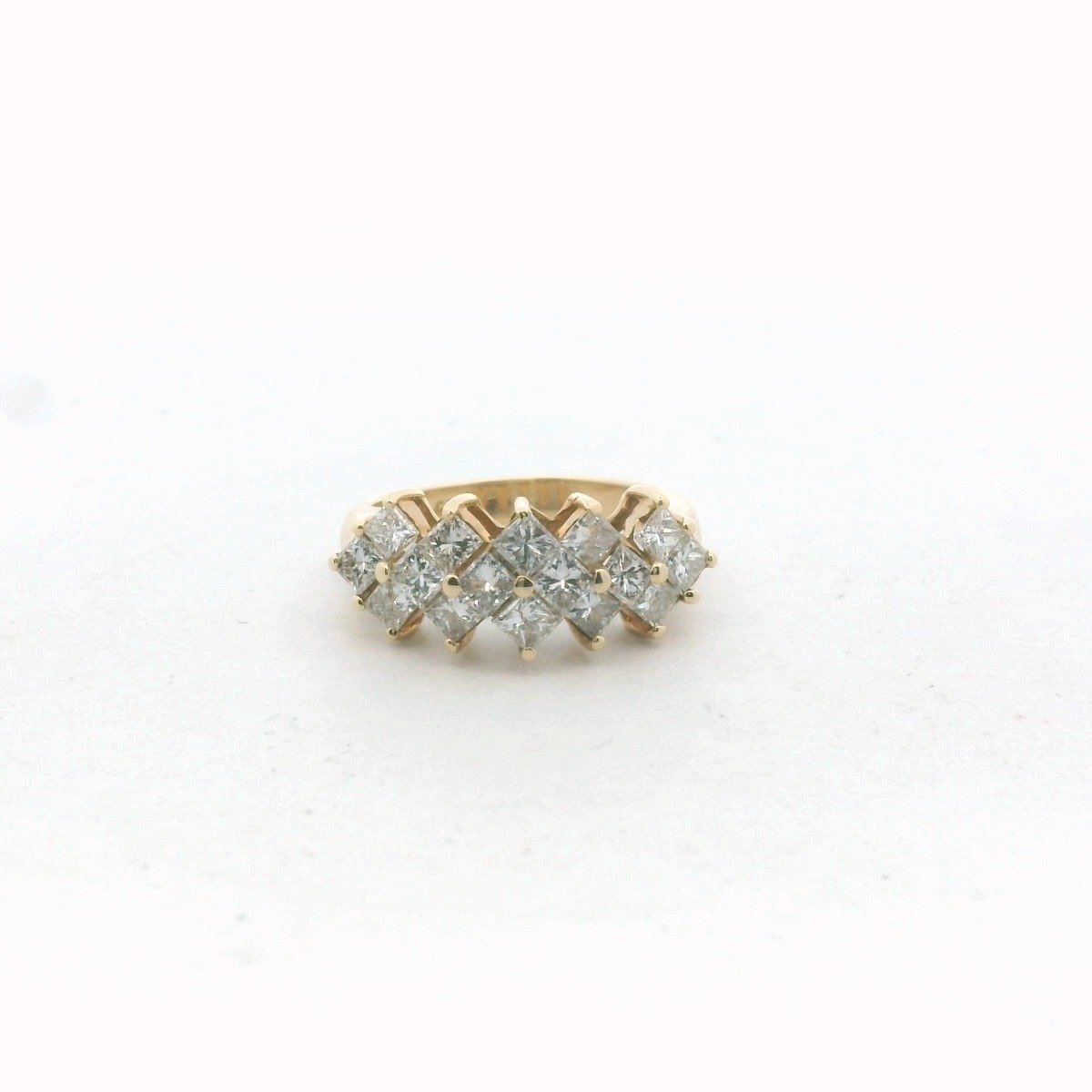 14K Yellow Gold Princess Cut Diamond Ring