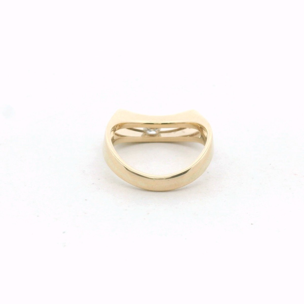 Vintage 14K Yellow Gold Chanel Set Sliding Diamond Ring