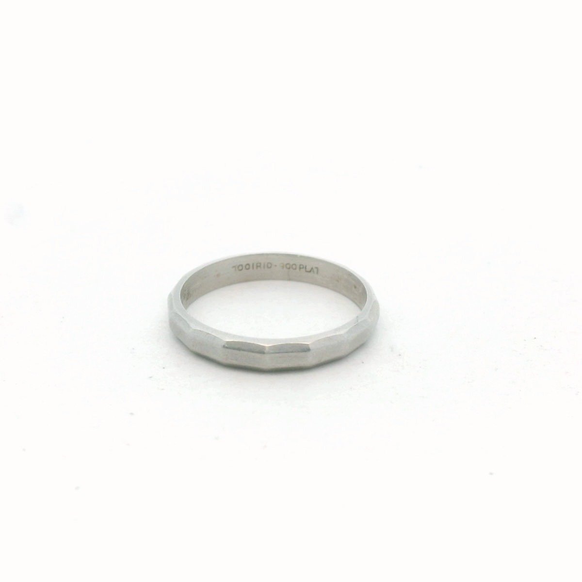 Vintage Platinum Faceted Wedding Band