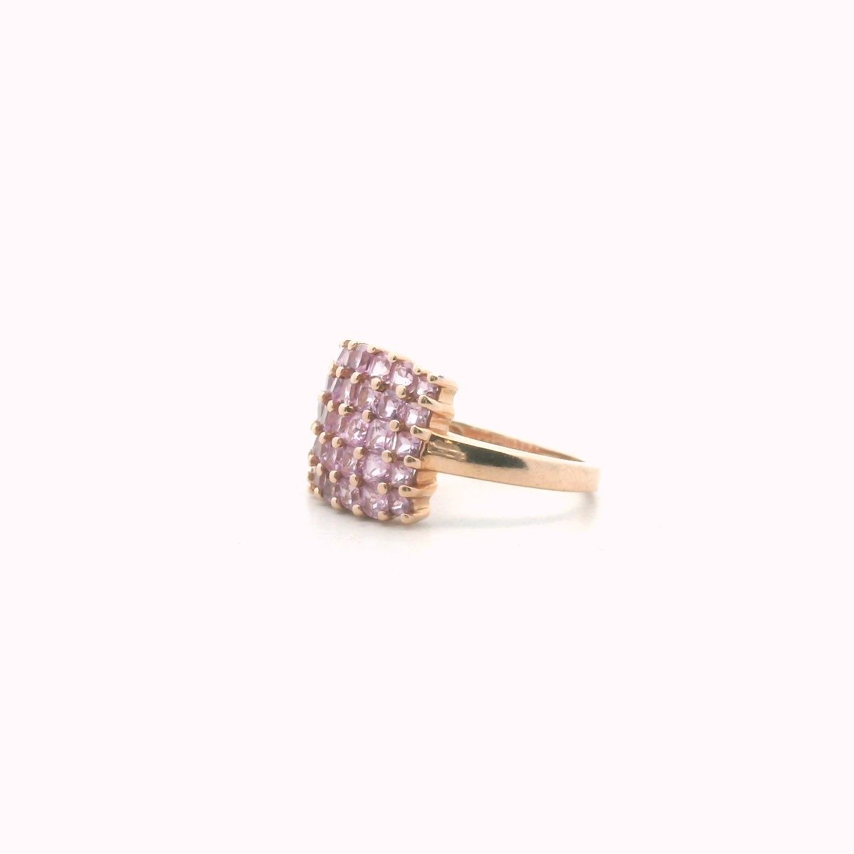 14K Rose Gold Pink Sapphire Cluster Ring