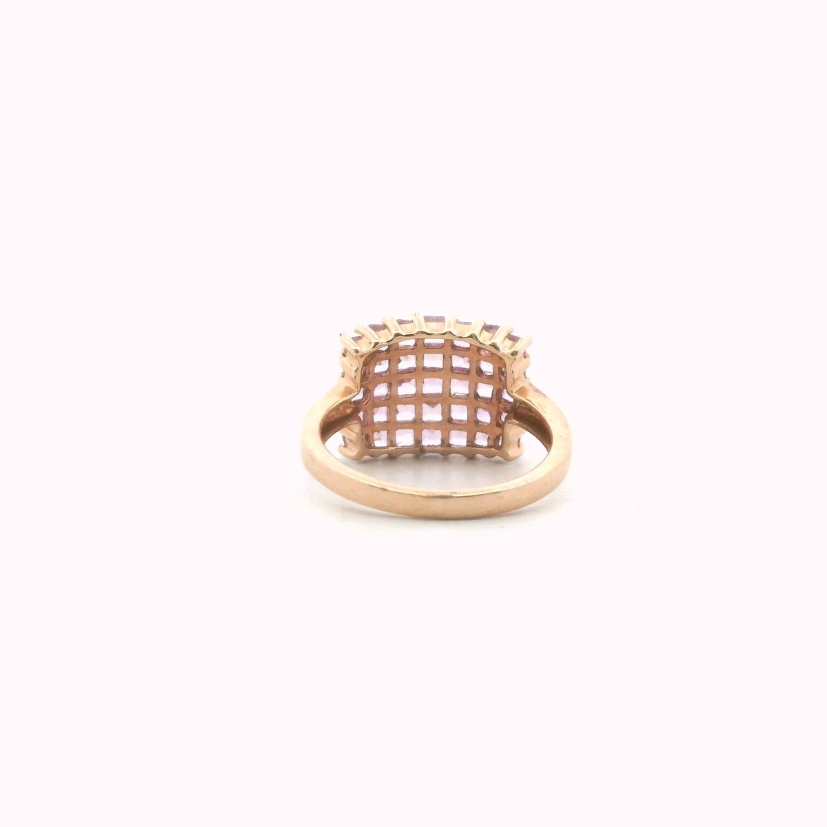 14K Rose Gold Pink Sapphire Cluster Ring