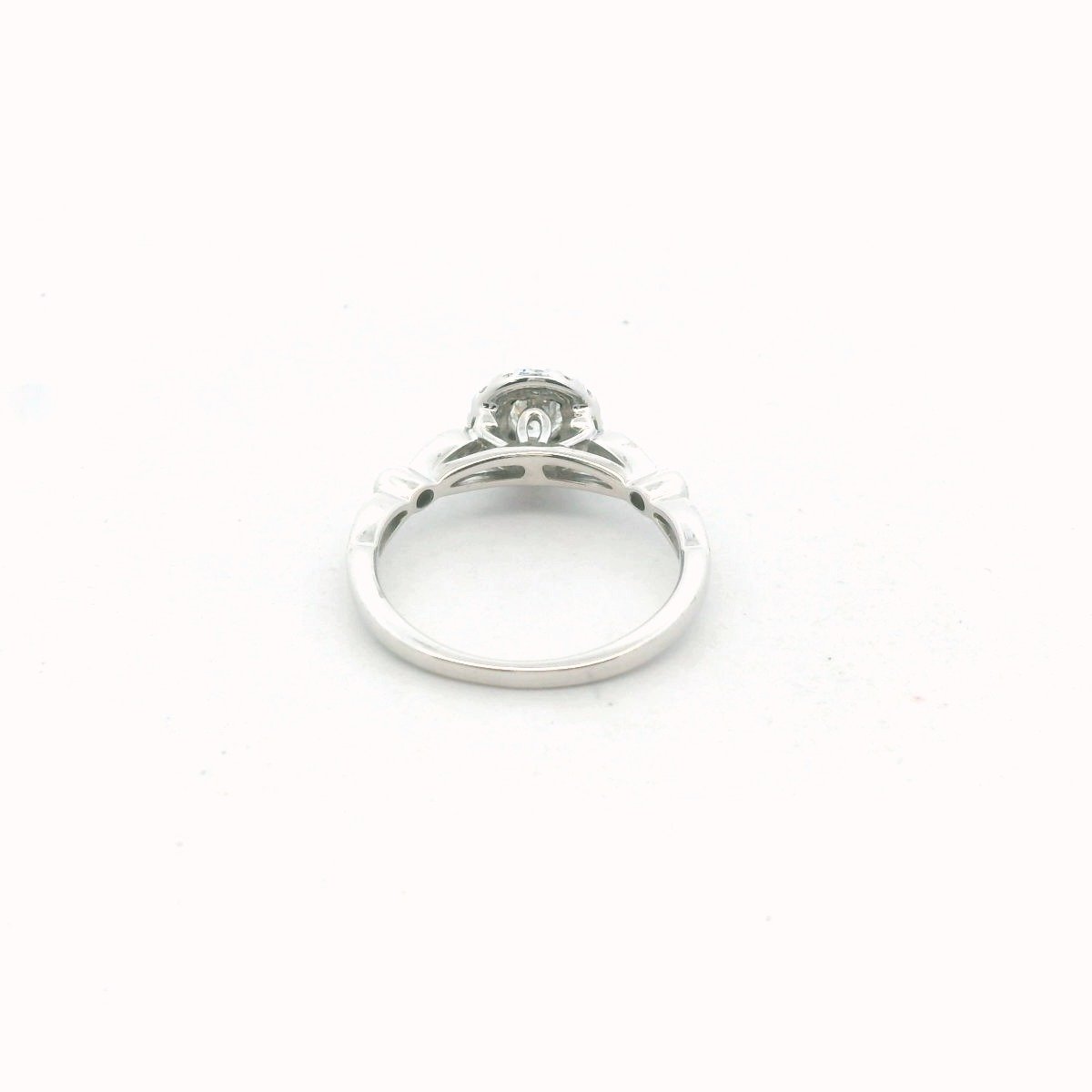 14K White Gold Diamond Halo Engagement Ring