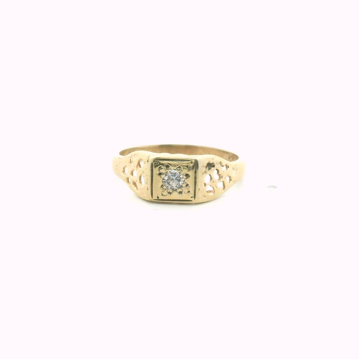 Antique 14K Yellow Gold Diamond Ring