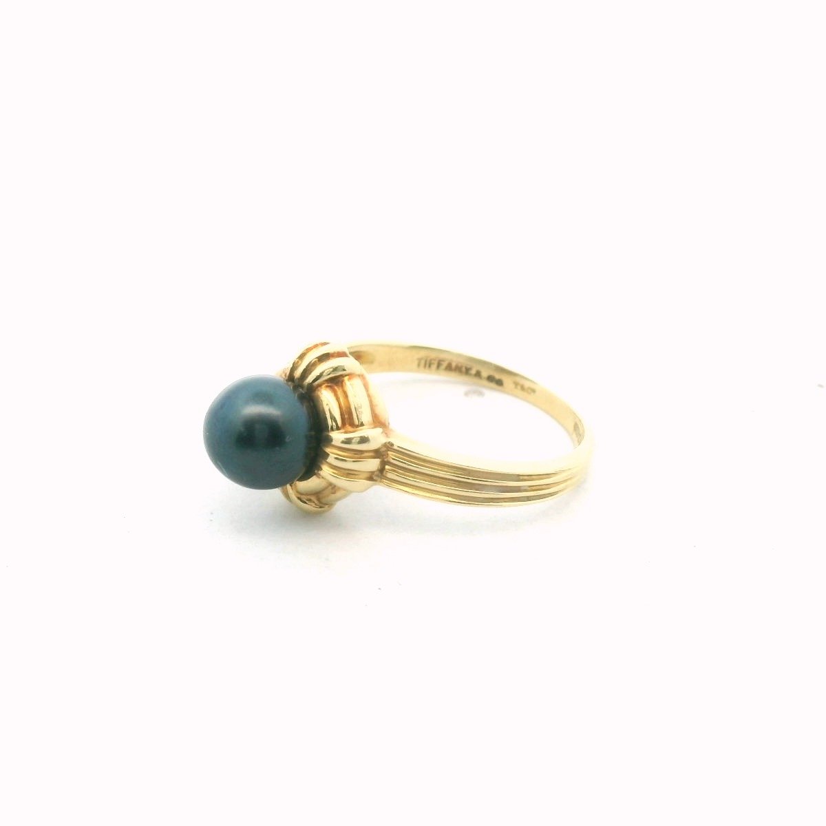 Vintage Tiffany & Co. 18K Yellow Gold Tahitian Cultured Pearl Ring