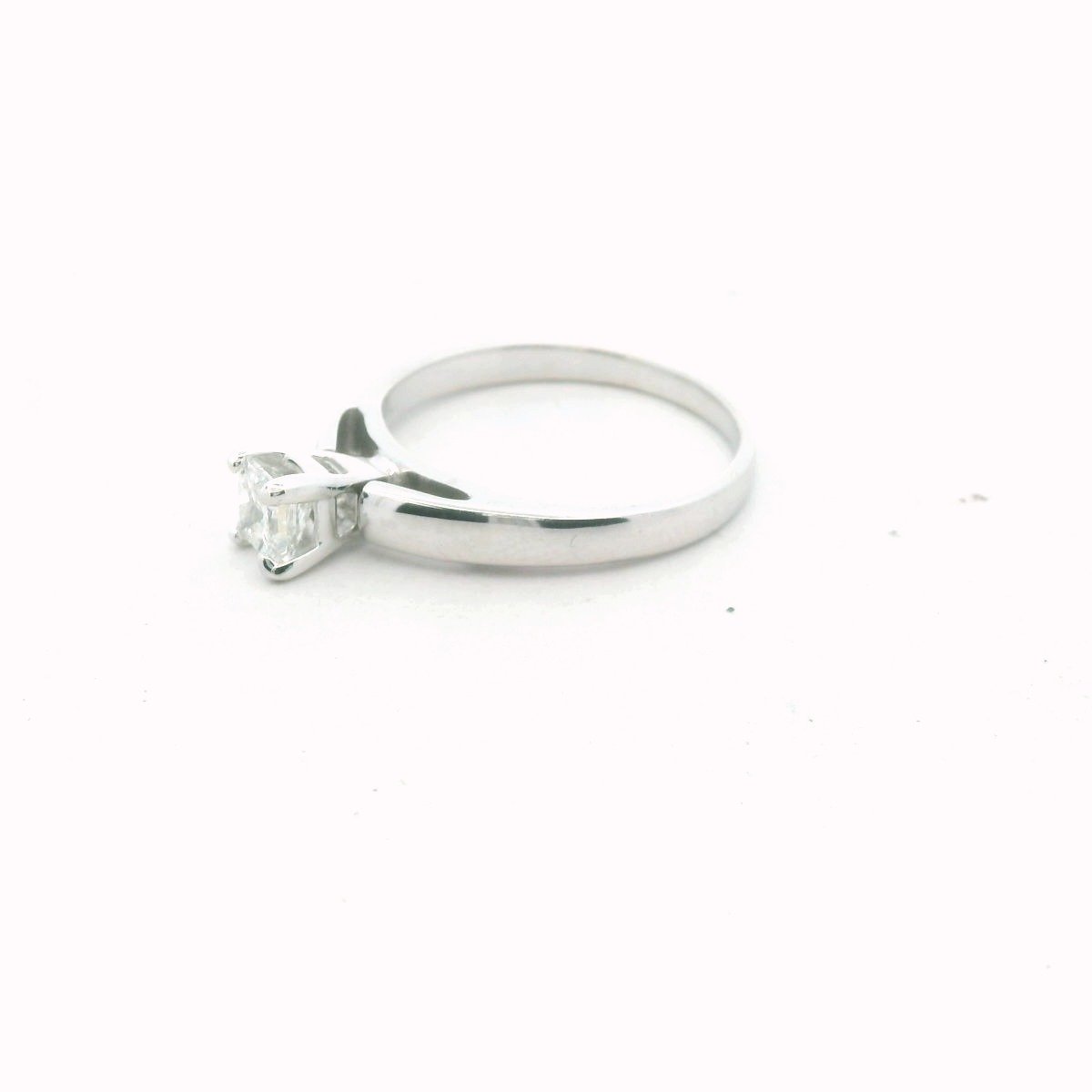 14K White Gold 0.58 Carat Princess Cut Diamond Engagement Ring