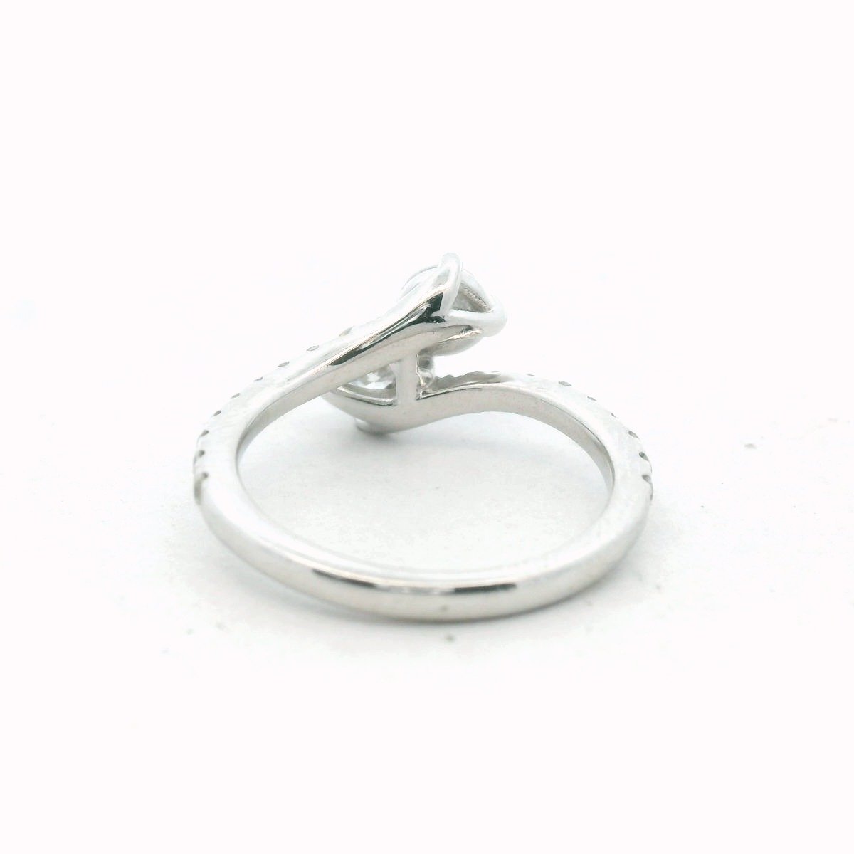 14K White Gold Diamond Bypass Engagement Ring