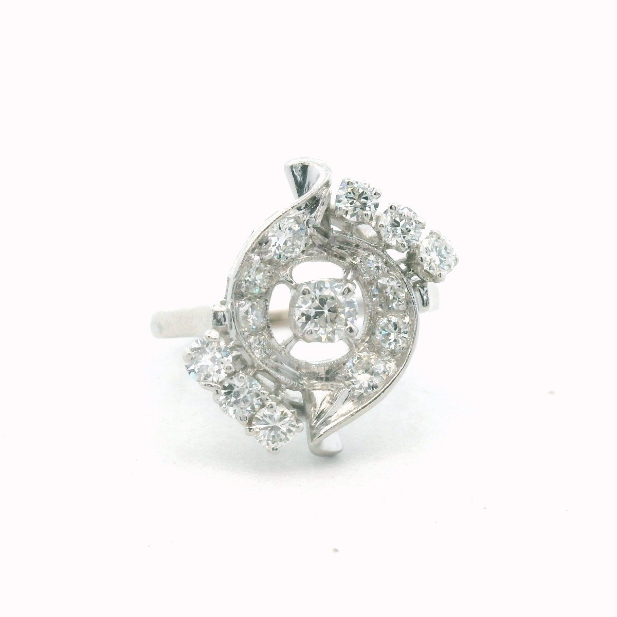 Platinum Natural Diamond Cocktail Ring
