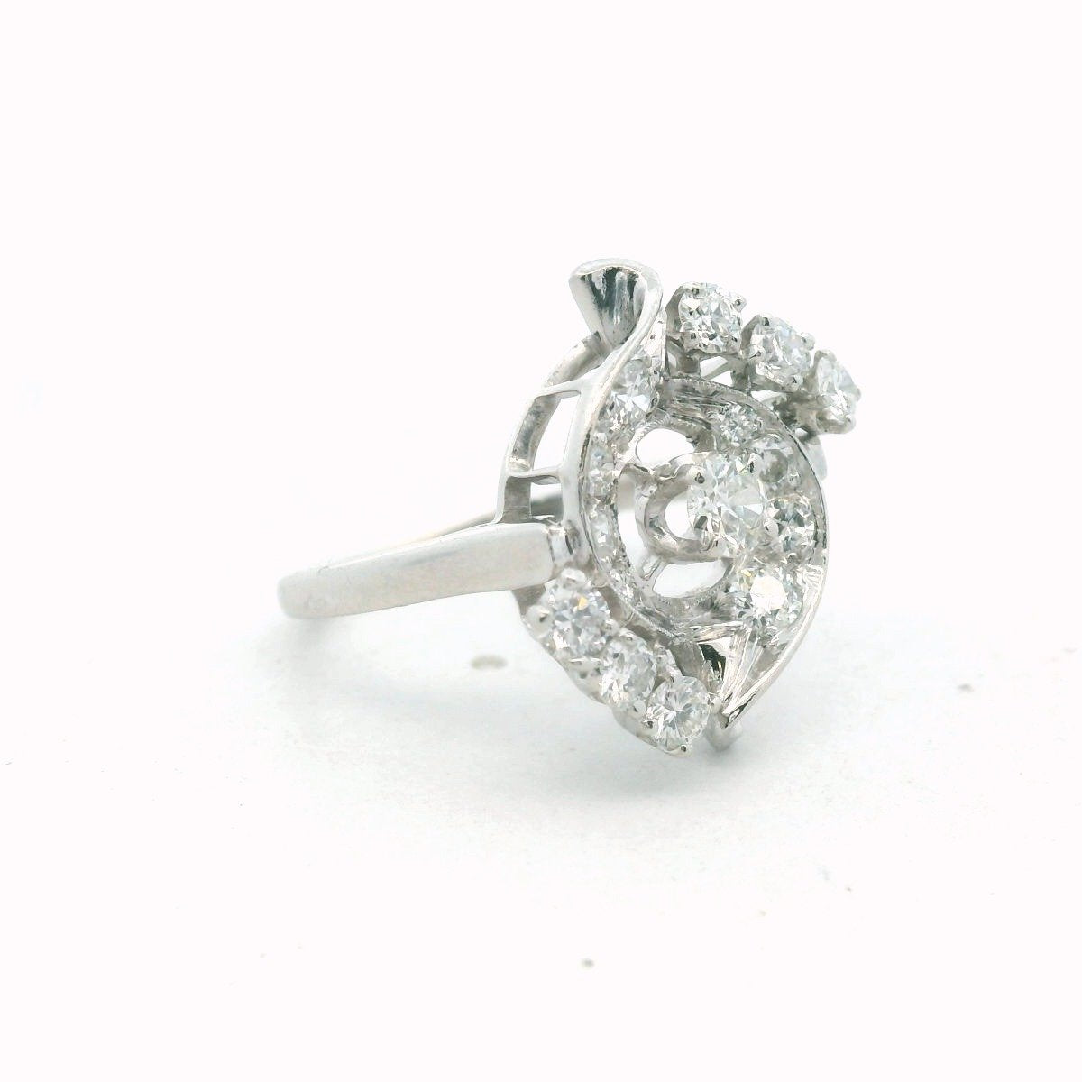Platinum Natural Diamond Cocktail Ring