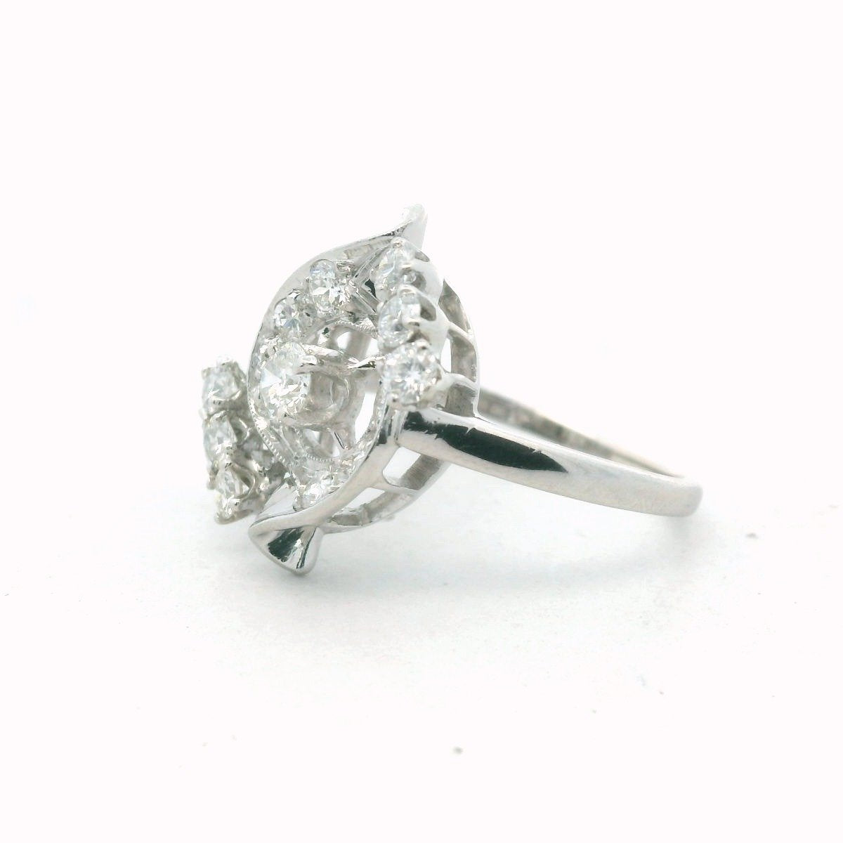 Platinum Natural Diamond Cocktail Ring