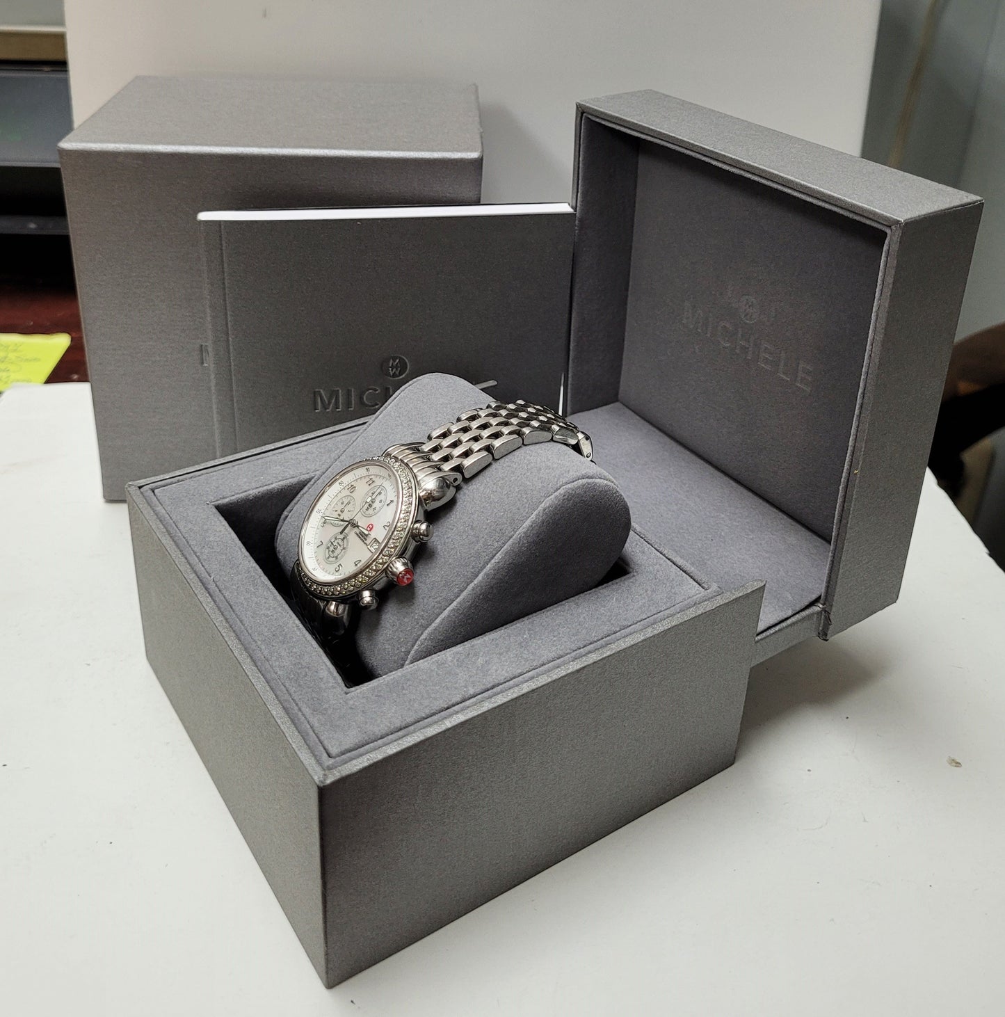 Michele CSX Mother of Pearl Diamond Quartz Chronograph Watch