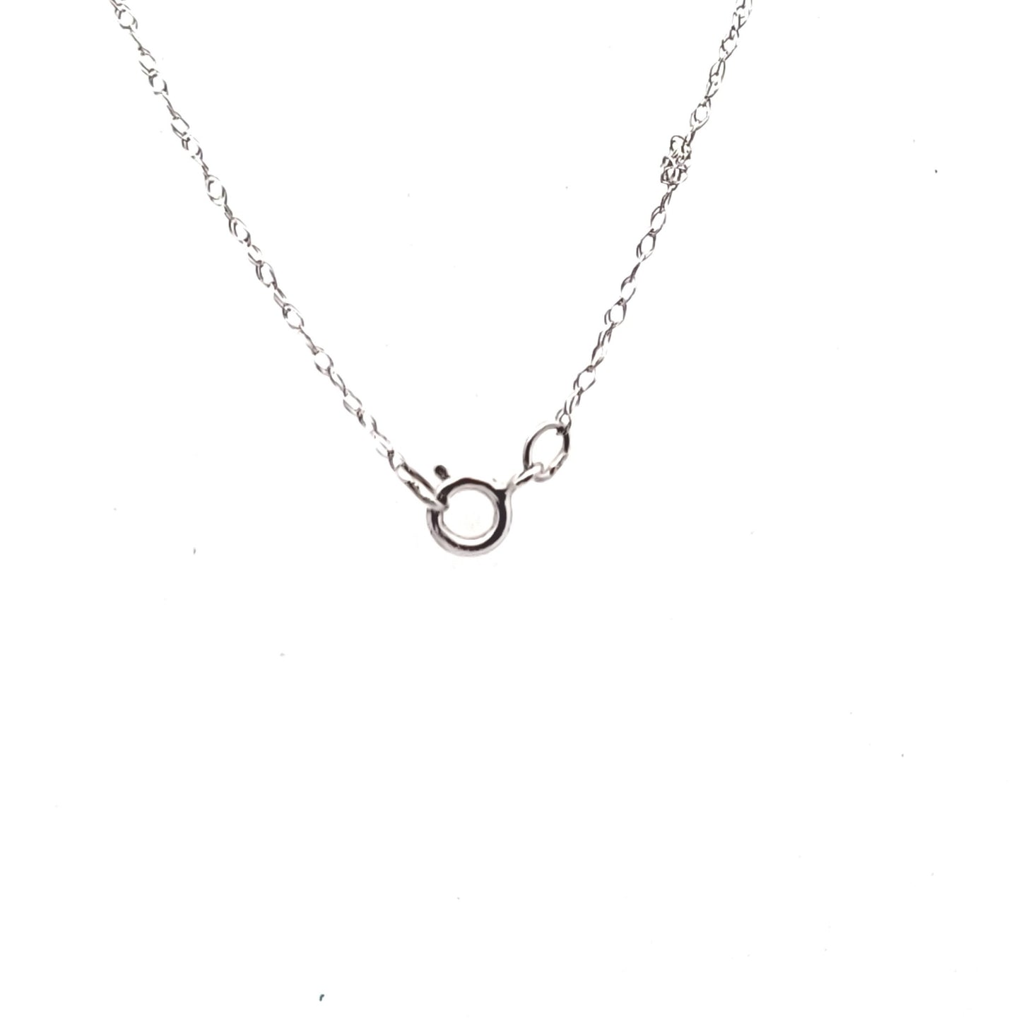 14K White Gold Blue Topaz Circle Necklace