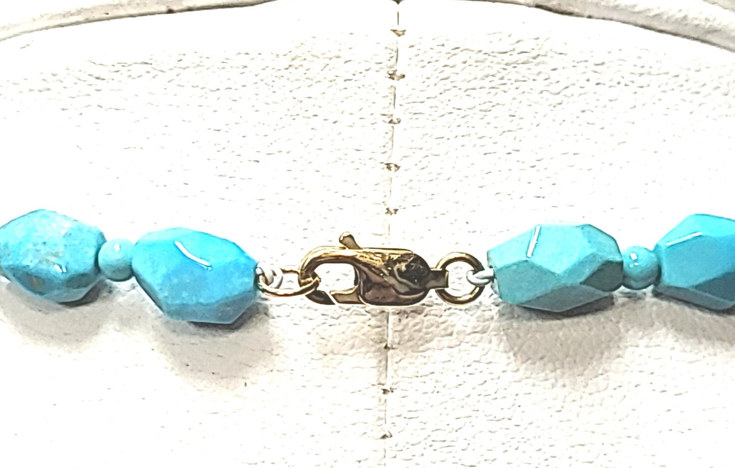 14K Yellow Gold Faceted Turquoise Bead & Cameo Necklace