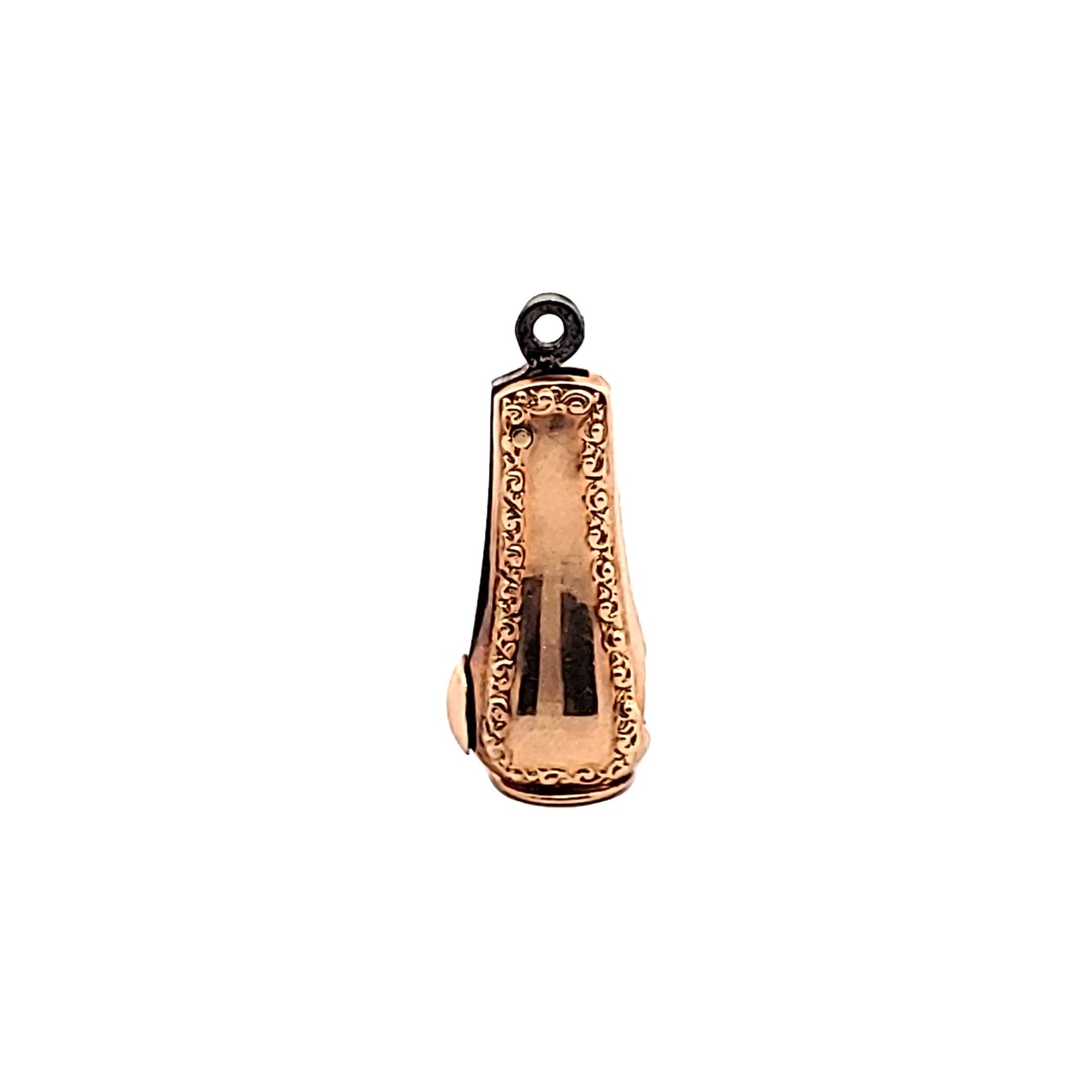 10K Yellow Gold & Steel Monogramed Cigar Cutter Watch Fob