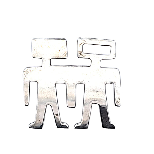 Pineda Taxco TP-17 Sterling Silver Twins Pendant Brooch