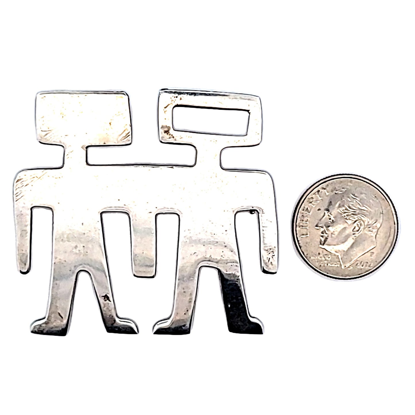 Pineda Taxco TP-17 Sterling Silver Twins Pendant Brooch