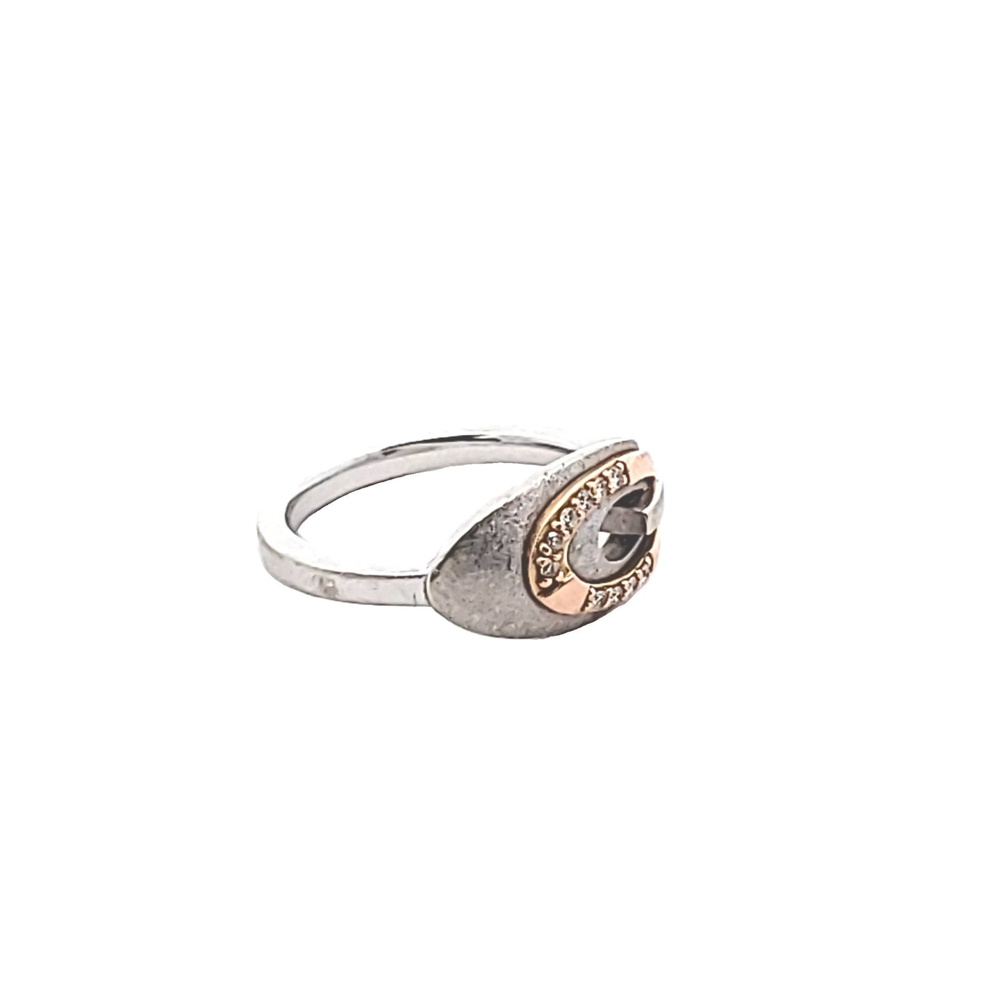 Franz Breuning 14K Two Tone Gold Diamond Elipse Ring