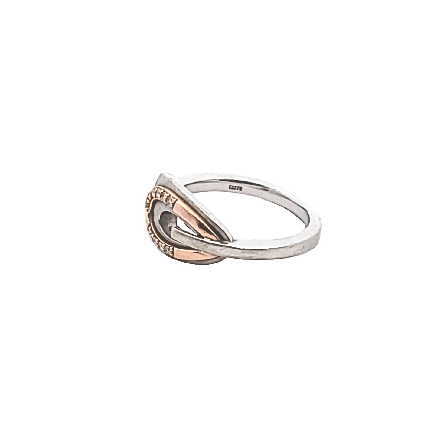 Franz Breuning 14K Two Tone Gold Diamond Elipse Ring