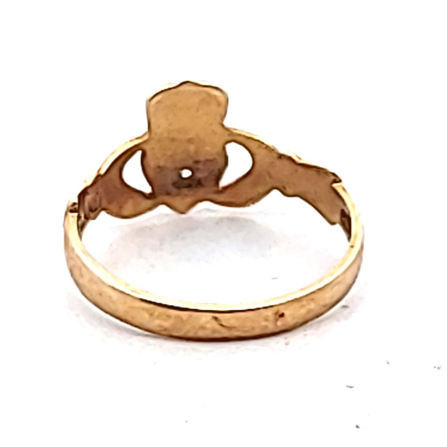 Vintage 9K Yellow Gold Irish Claddagh Love Loyalty Friendship Ring
