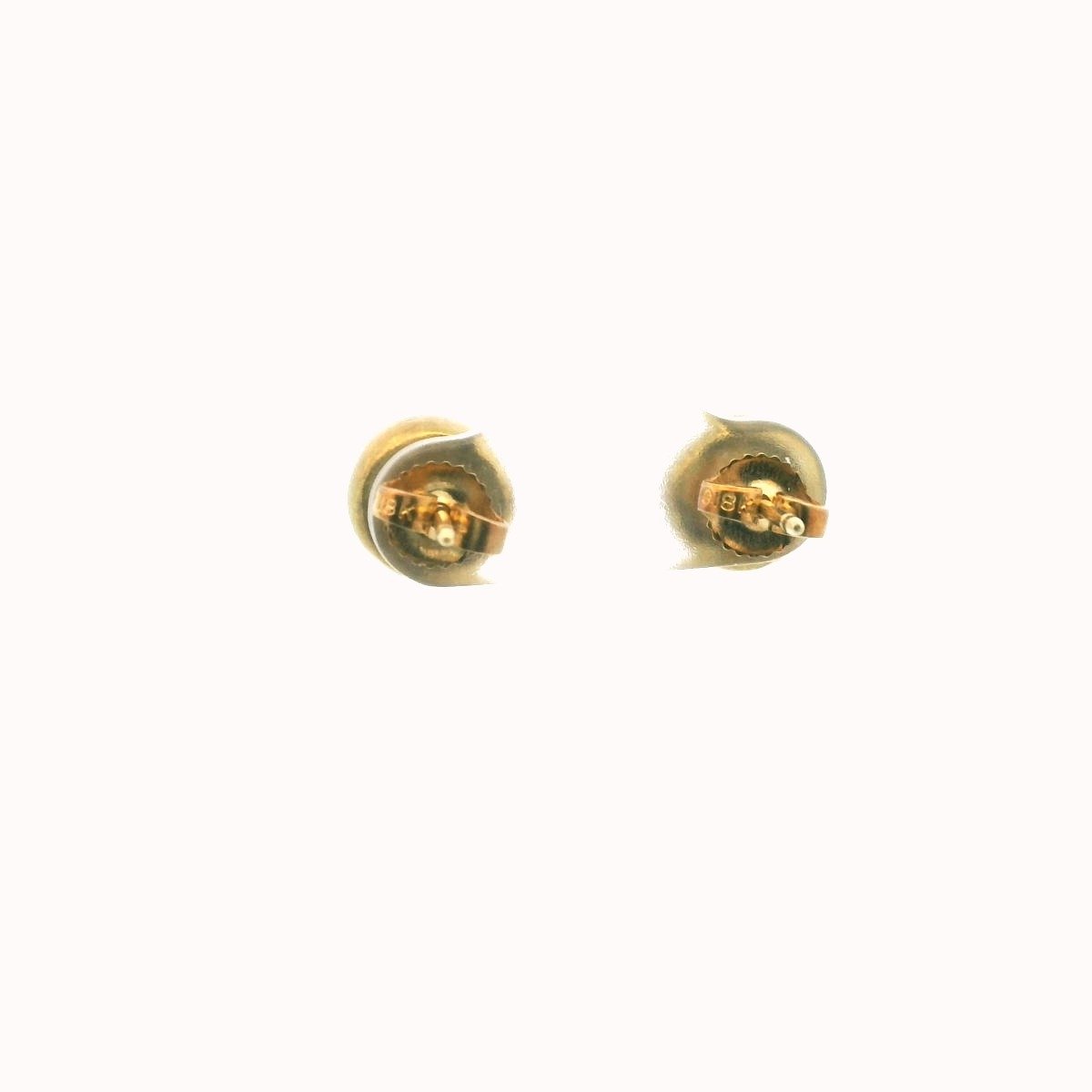 18K Yellow Gold Colombian Emerald Textured Earrings