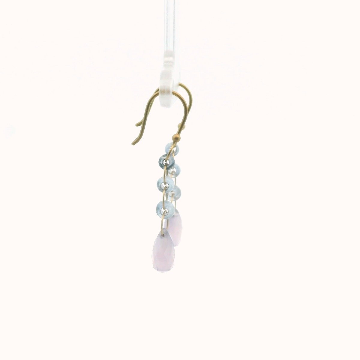18K Yellow Gold Briolette Cut Chalcedony Drop Earrings
