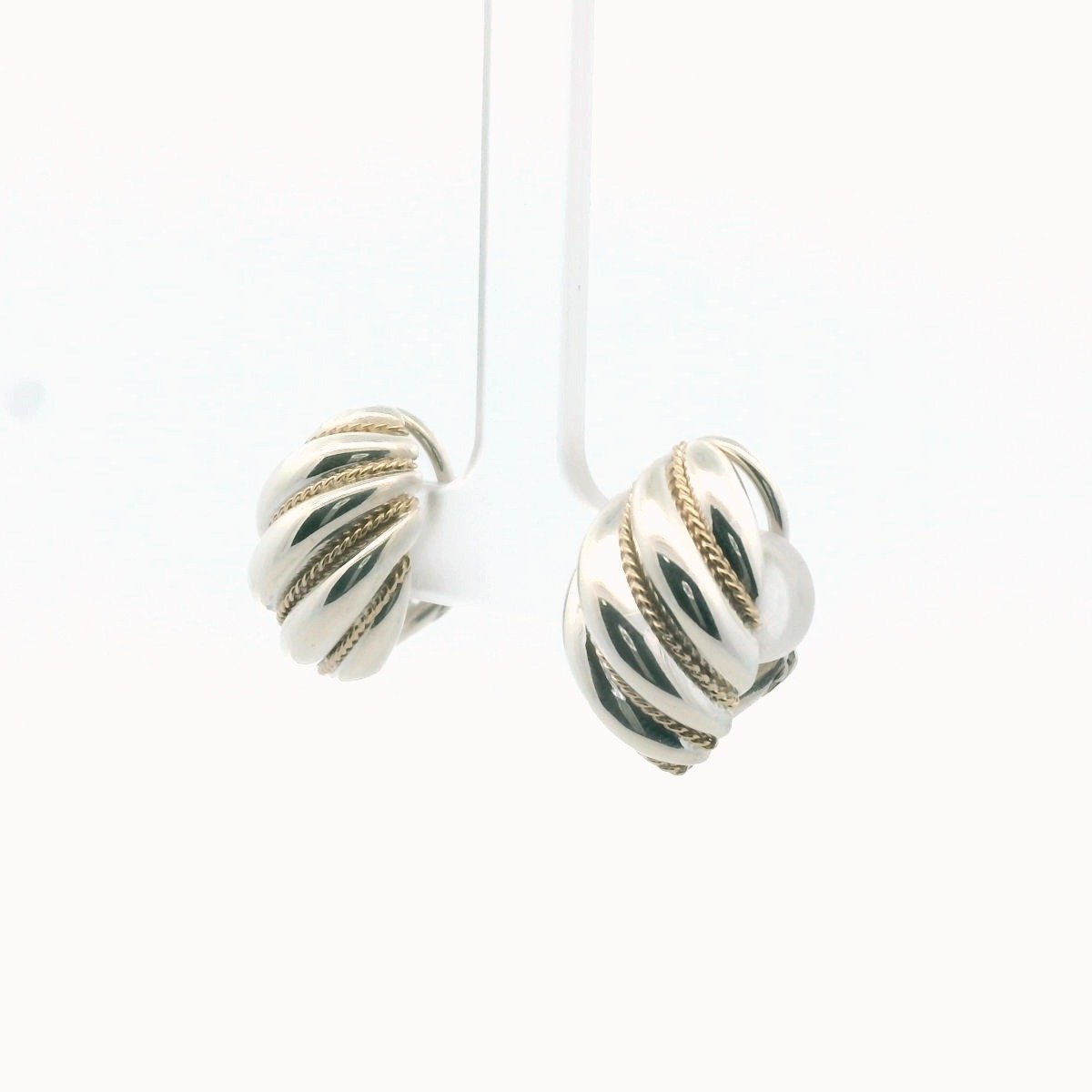 Sterling Silver & 14K Yellow Gold Non-Pierced Earrings
