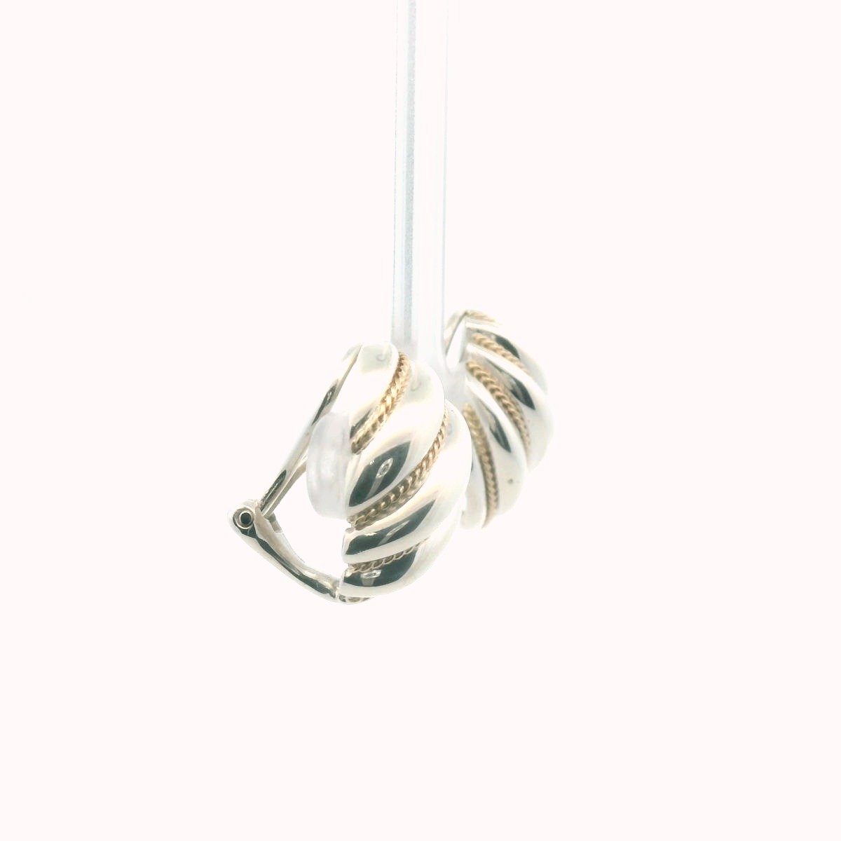 Sterling Silver & 14K Yellow Gold Non-Pierced Earrings