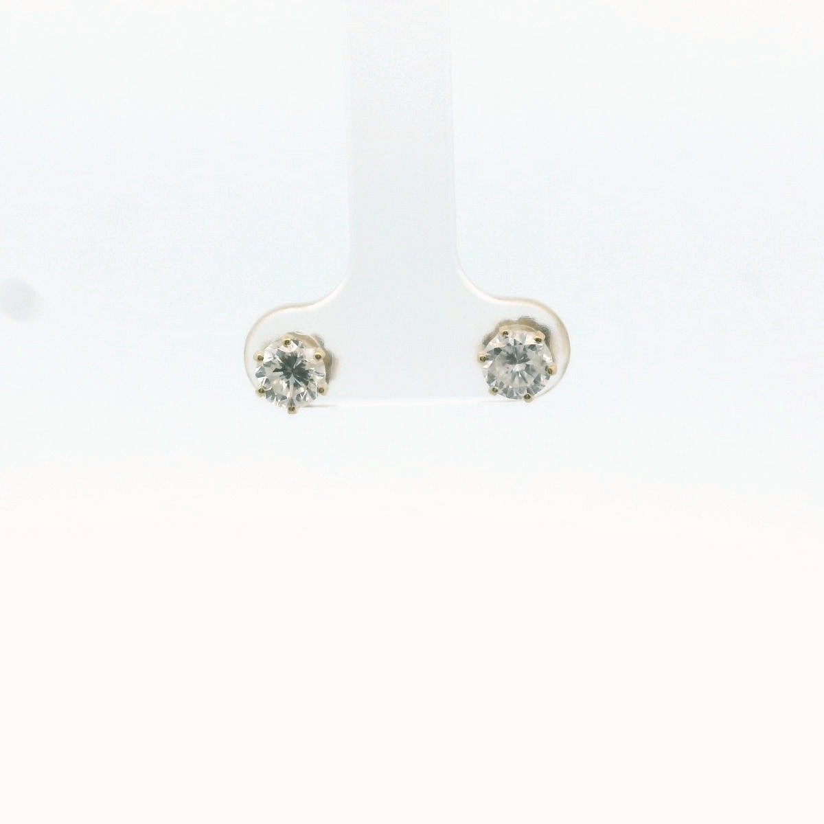 14K Yellow Gold Natural Diamond Stud Earrings